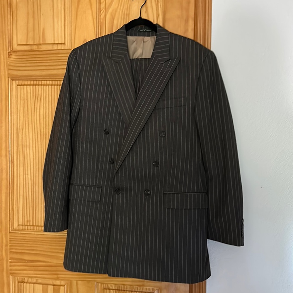 obo Vintage Ralph Lauren wool + cashmere Double breasted pinstripe suit